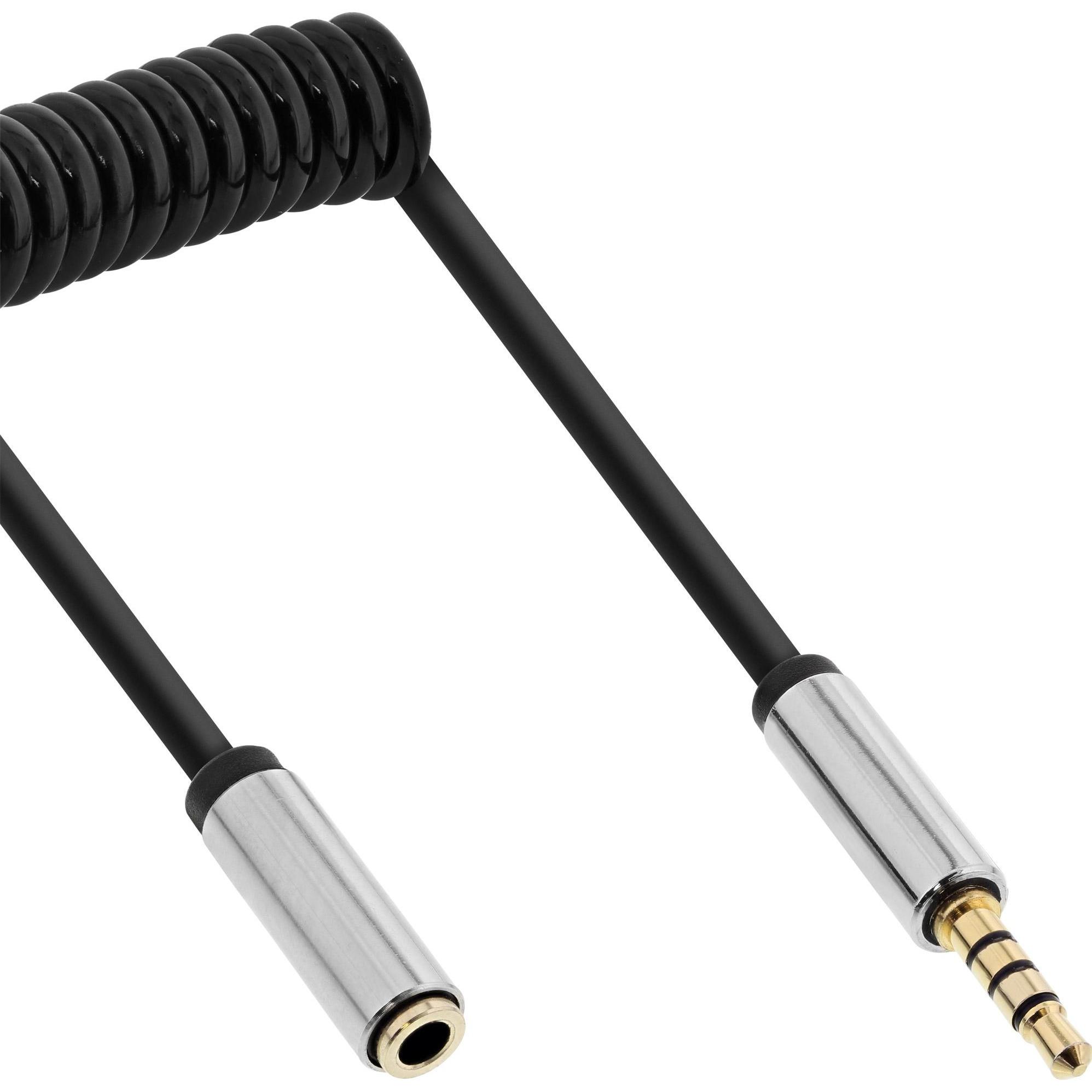 InLine Slim Audio Spiralkabel Klinke 3 (1 m, 3.5mm Klinke (AUX)), Audio Kabel