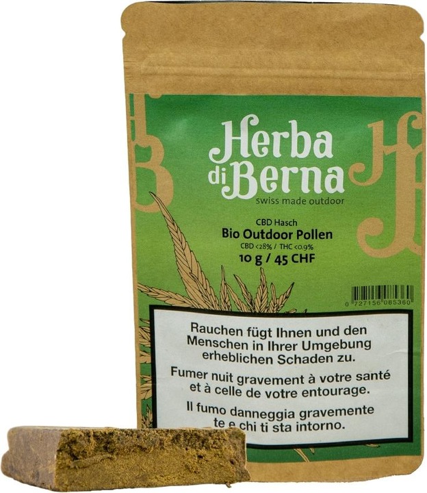 Image du produit Herba di Berna Hasch CBD BIO Pollen d'extérieur (10 g, Extérieur)
