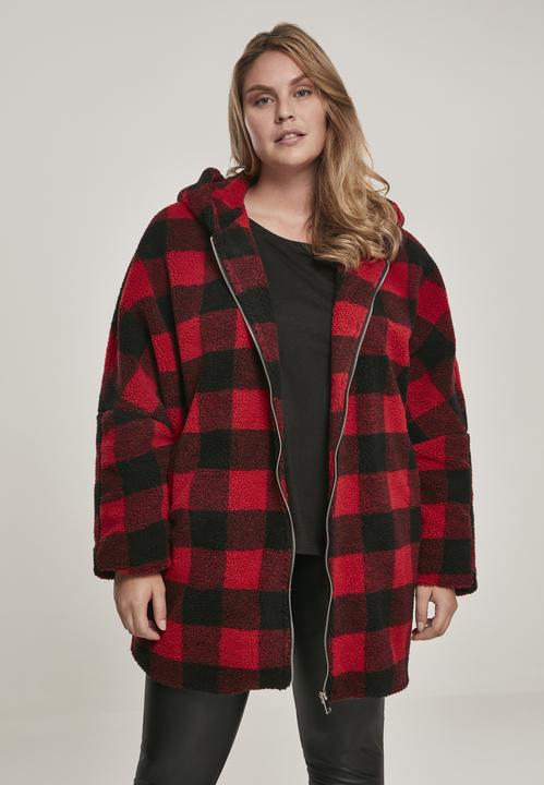 Immagine prodotto Urban Classics Giacca Sherpa da donna con cappuccio a quadri oversize (XXL)