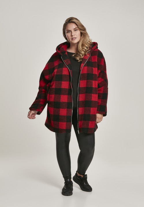 Image du produit Urban Classics Veste de sherpa à carreaux oversize à capuche pour dames (5XL)