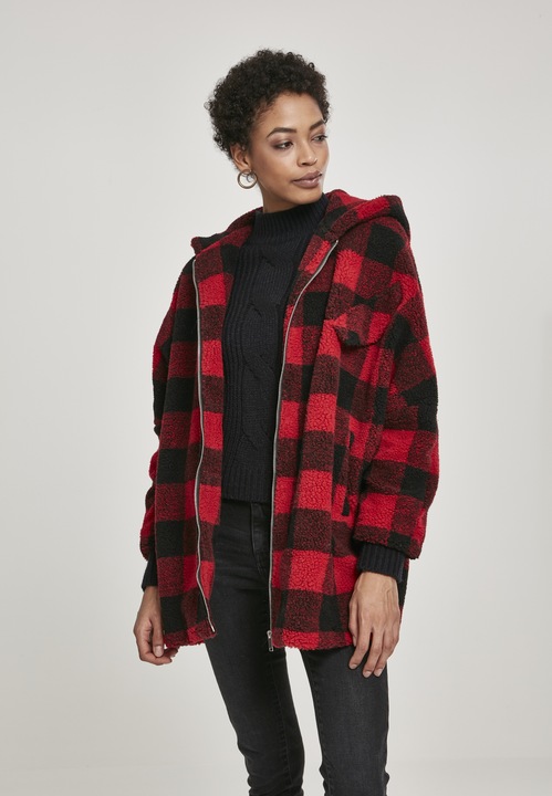 Produktbild Urban Classics Ladies Hooded Oversized Check Sherpa Jacket (M)