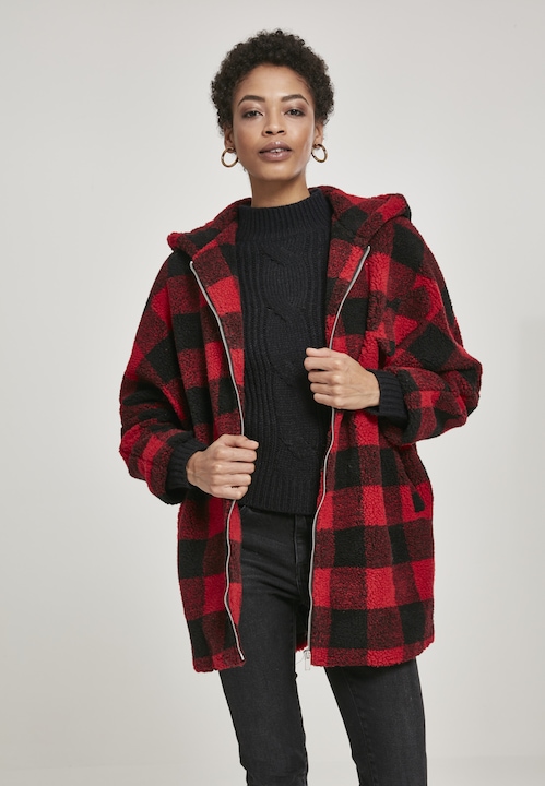 Produktbild Urban Classics Ladies Hooded Oversized Check Sherpa Jacket (M)