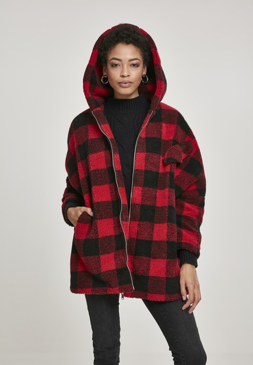 Produktbild Urban Classics Ladies Hooded Oversized Check Sherpa Jacket (M)