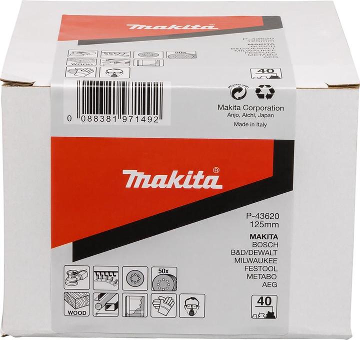 Productafbeelding Makita Schuurpapier met klittenband Ø 125mm korrel 40 ( 50 stuks) (40)