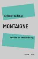 Produktbild Montaigne (Deutsch, Benedikt Ledebur, 2010)