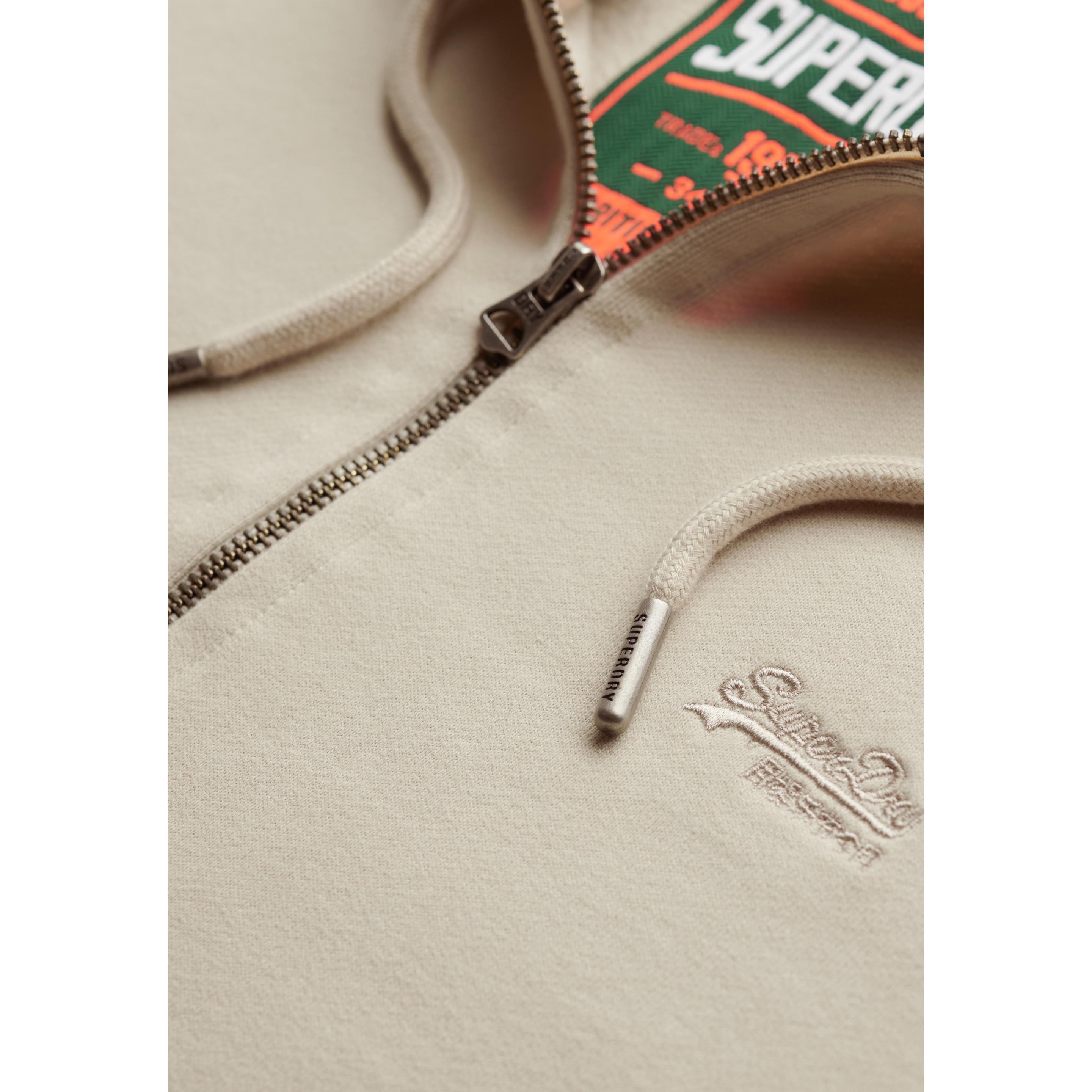 Thumbnail - Superdry, Herren, Pullover, Sweatjacke Casual Figurbetont Essential Logo Zip Hoodie, Beige, (XXL)