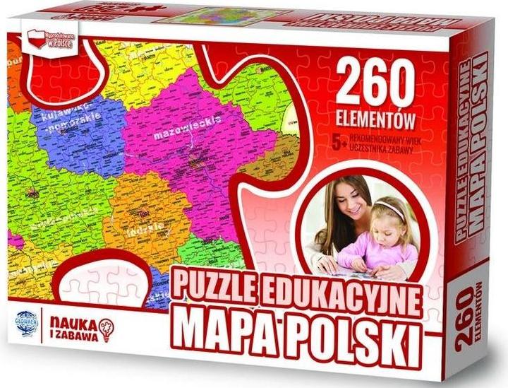 Zachem Lernpuzzle, 260 Teile. Karte von Polen (ZACH0062) (260 Teile)