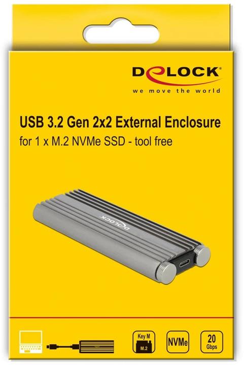 Immagine prodotto Delock Armadio esterno M.2 NVME a USB USB3.2 Gen2 Type-C 20Gbps (M.2 2280, M.2 2260, M.2 2230, M.2 2242)