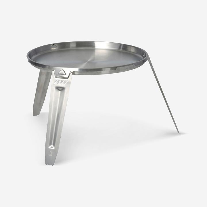 Image du produit Solognac Plaque de cuisson Plancha tripode acier inoxydable