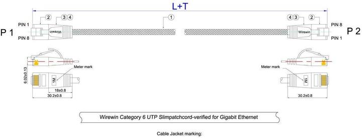 Produktbild Wirewin Slim Toughkabel: UTP, 3m, rot (U/UTP, CAT6, 3 m)