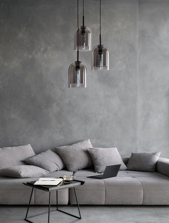 Actual product image Nova Luce VELOR pendant light E27 triple black smoke grey 185x30cm dimmable 9236710