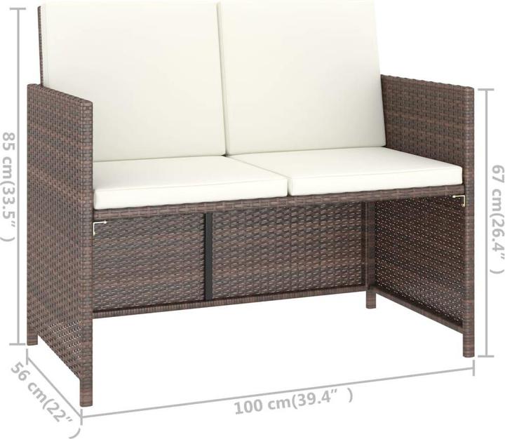Produktbild vidaXL Gartenmöbel-Set (123 x 60 x 74 cm)