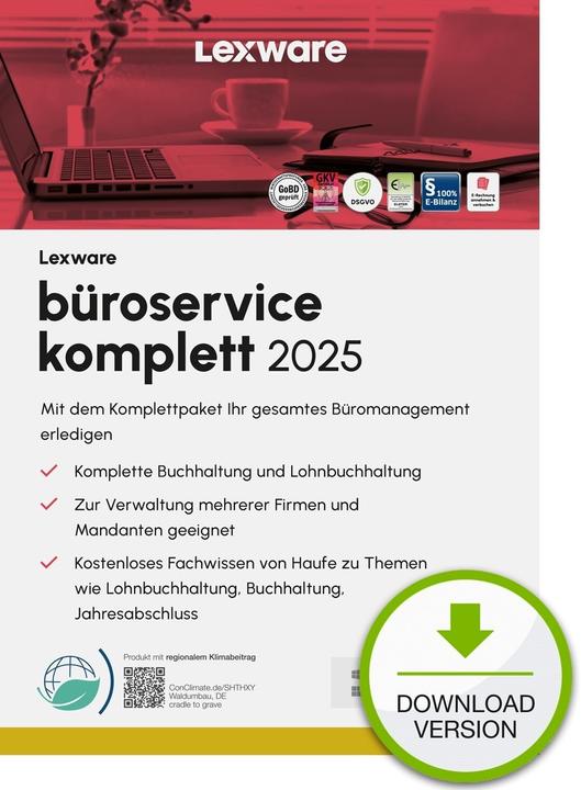 Produktbild Lexware broservice komplett 2025 Mehrplatzversion - Abo (5 User, 12 Monate)
