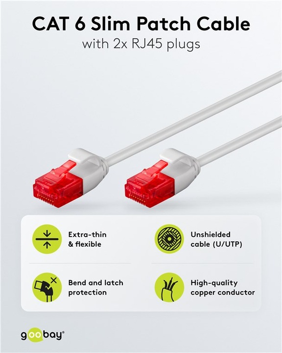 Actual product image Goobay network cable (U/UTP, CAT6, 15 m)