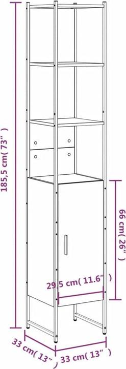 Actual product image vidaXL Badschrank (33 x 33 x 185.50 cm)