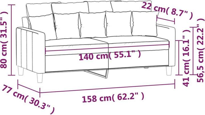 Produktbild vidaXL 2-Sitzer-Sofa (2-Sitzer)