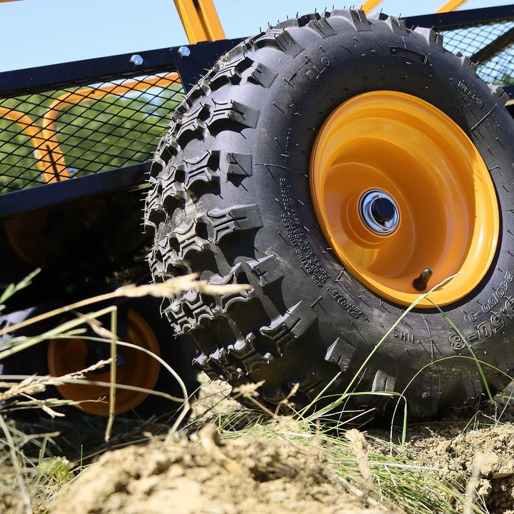 Actual product image Wiltec Tipper trailer up to 450kg for lawn tractor trailer Tipper tipping skip garden (Lawn tractor)