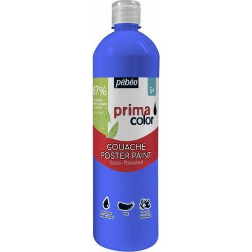 Pebeo, Künstlerfarbe + Bastelfarbe, Primacolor (Primärblau, 1000 ml)