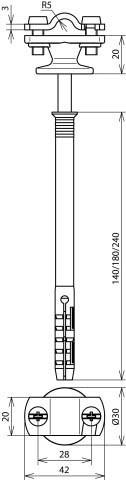 Produktbild Dehn Leitungshalter m. Abdeckbund ZG f. Rd 7- 273740