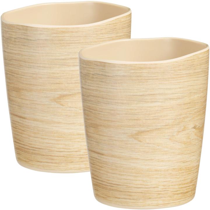 Excellent Houseware 2er-Set Bruchfester Melaminbecher in Holzoptik-Design, 9 x 11 cm (450 ml, 2x)