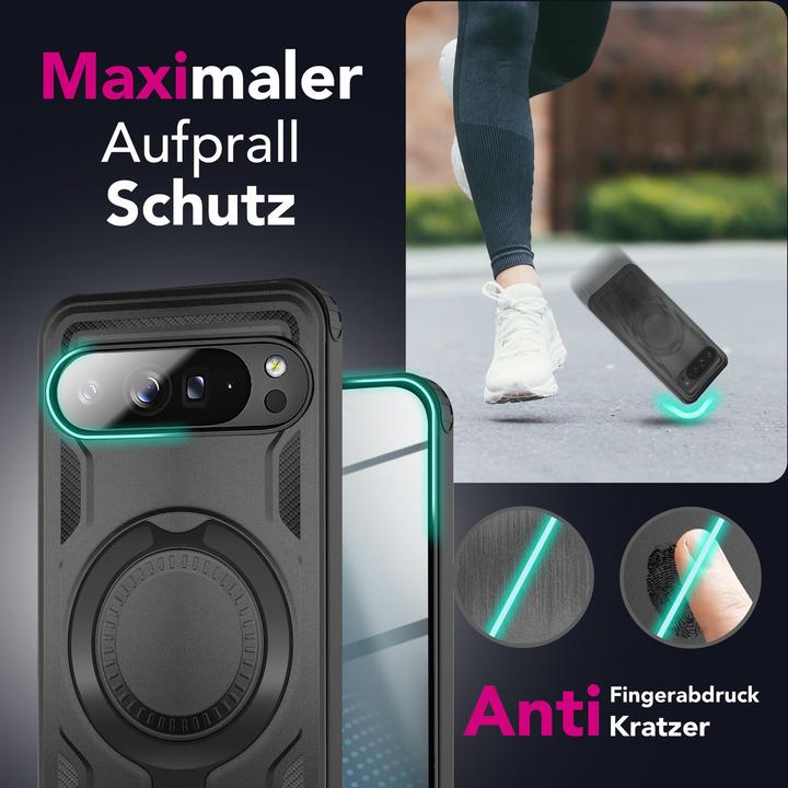 Actual product image Nalia Stormguard - Stabile Panzer Hülle mit MagSafe & 360-Grad Ringhalter - Military Cover (Google Pixel 9 Pro XL)