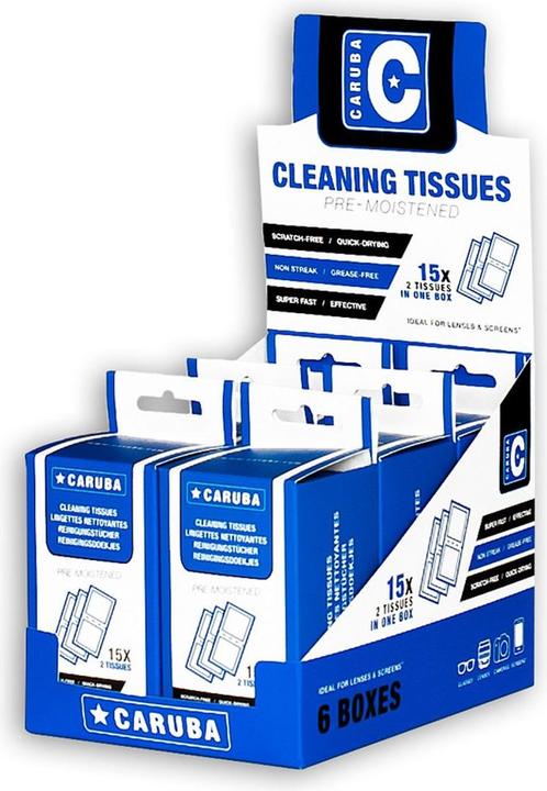 Produktbild Caruba ReinigungstÃ¼cher (6 Dutzend im Thekendisplay, 30 TÃ¼cher pro Dose)