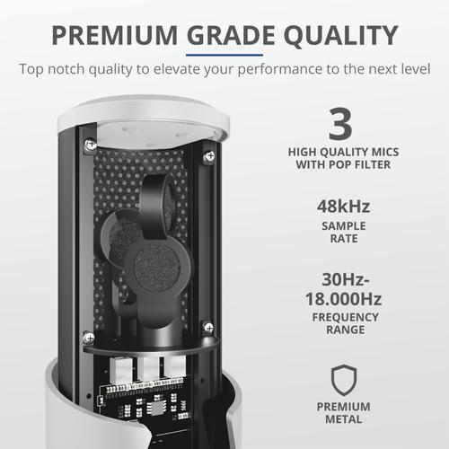 Actual product image Trust Microphone GXT258W Fyru Streaming, White