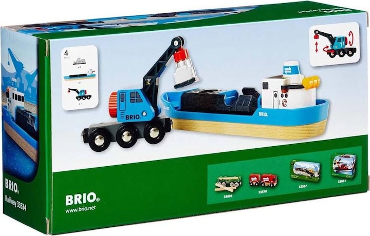 Productafbeelding Brio Containerschip met kraanwagen