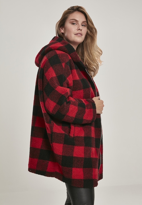 Image du produit Urban Classics Ladies Hooded Oversized Check Sherpa Jacket (XXL)