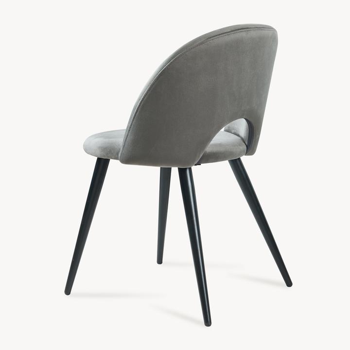 Image du produit En.Casa Esszimmerstuhl Karijoki 6er Set Samt Grau/Schwarz