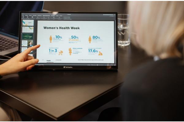 Actual product image Verbatim PMT-15 Portable Touchscreen Monitor 15.6" Full HD 1080p Metal Housing (1920 x 1080 pixels, 15.60")