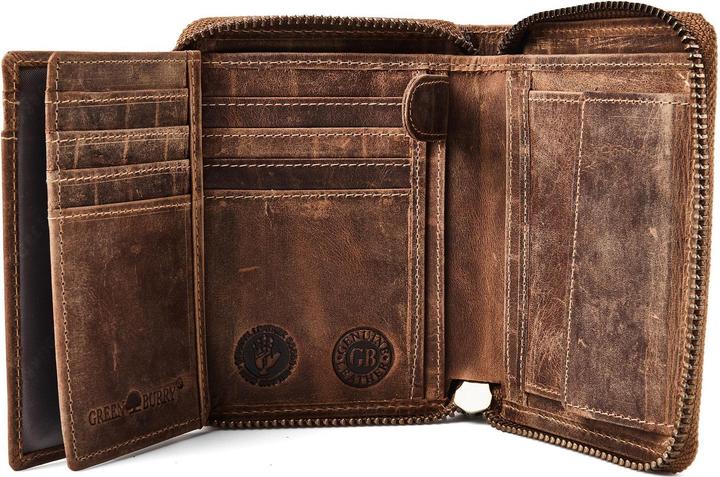 Produktbild Greenburry Huntsman Geldbörse RFID Schutz Leder 10 cm