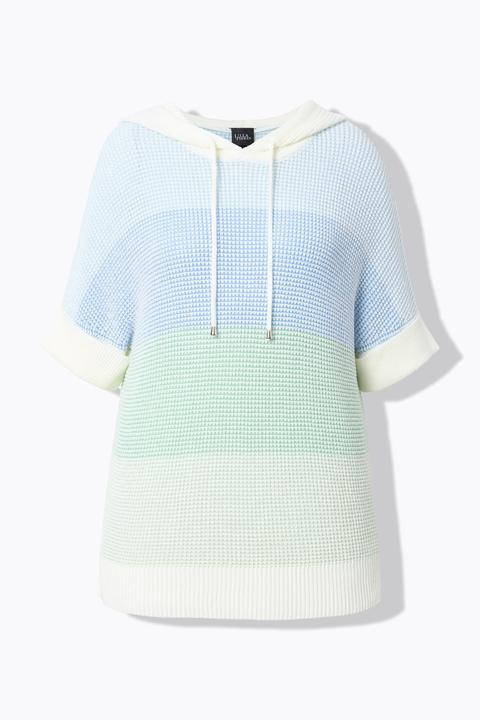 Produktbild Ulla Popken Pullover, Blockstreifen, Kapuze, Halbarm (54)