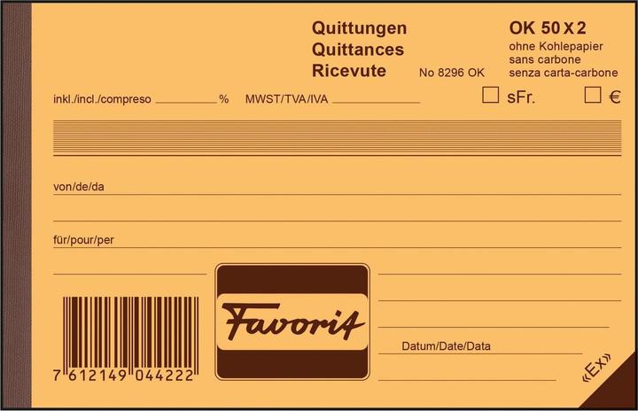 Image du produit Favorit Reçus (100 x)