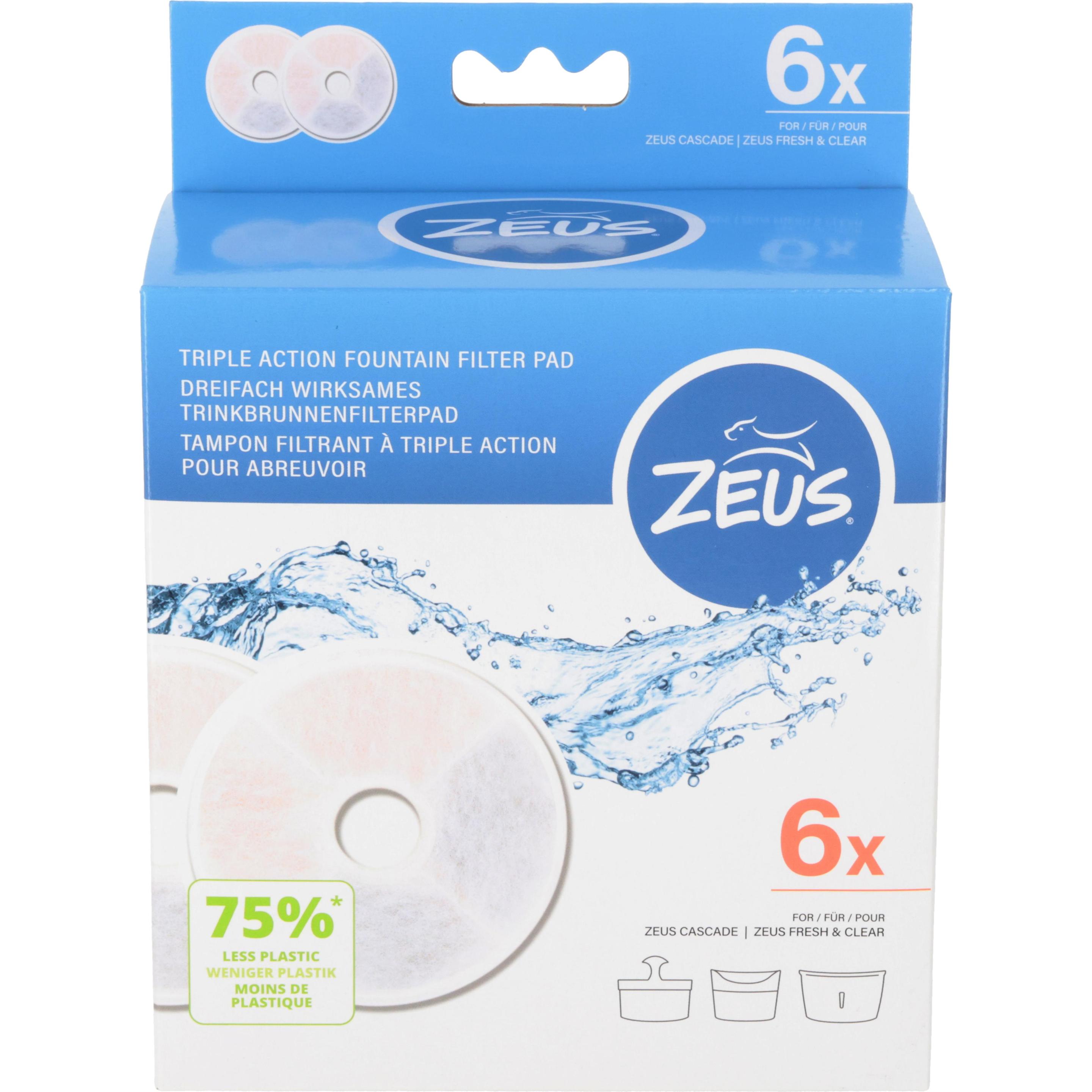 Comparer les prix de Zeus Filtre de fontaine à triple efficacité (1x6 pcs), Gamelle : accessoires