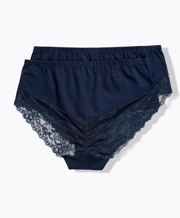 Produktbild Ulla Popken Midislips, 2er-Pack, seitlicher Spitzeneinsatz (56, 2er Pack)