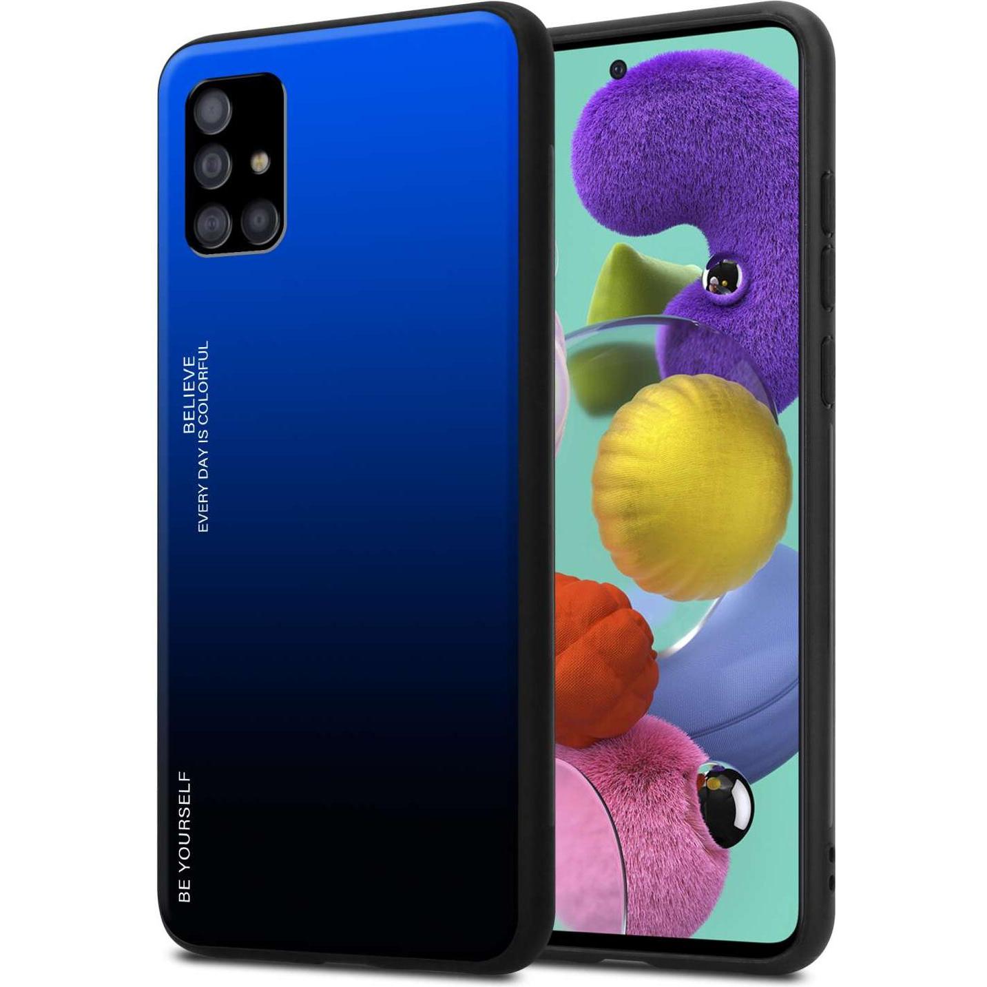 Cadorabo Hülle für Samsung Galaxy A51 5G TPU im 2 Farben Design (Samsung Galaxy A51 5G), Smartphone Hülle, Schwarz