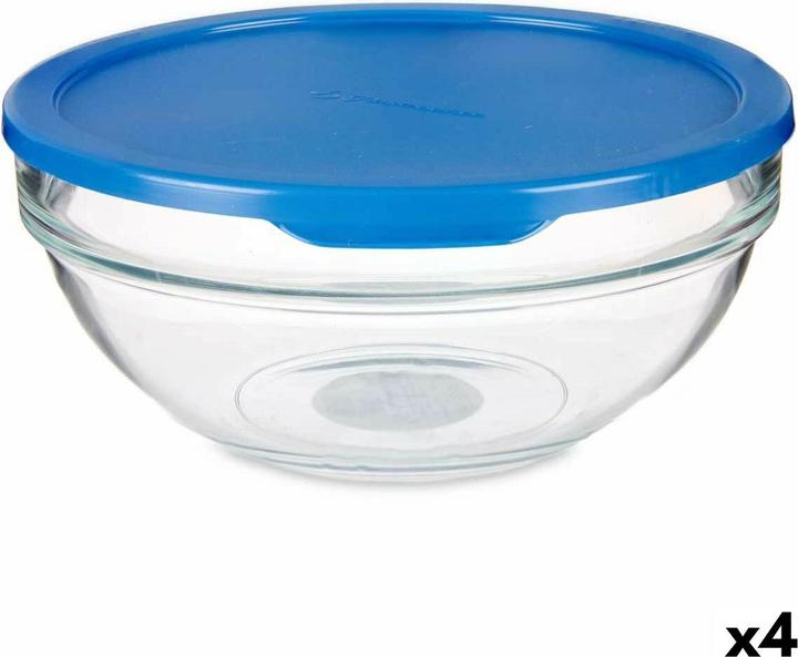 Produktbild Pasabahce Runde Lunchbox mit Deckel Chefs Blau 1,135 L 17,2 x 7,6 x 17,2 cm (4 Stück)
