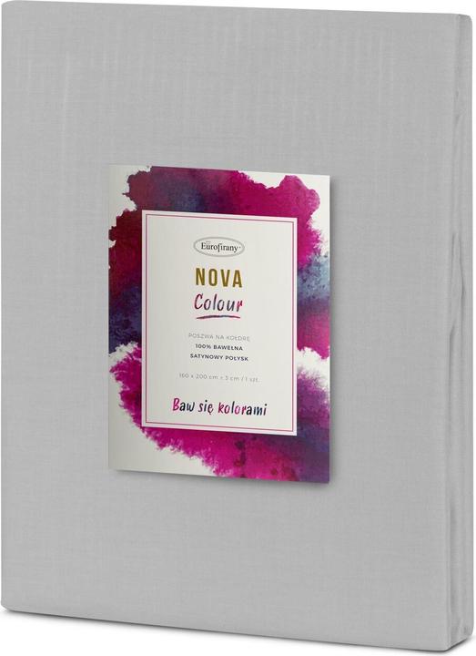 Image du produit Eurofirany NOVA COLOR POS / NOVAC / ST / PO Housse de couette en coton satiné, 220X200 cm, couleur : acier (Housse de couette, 220 x 200 cm)
