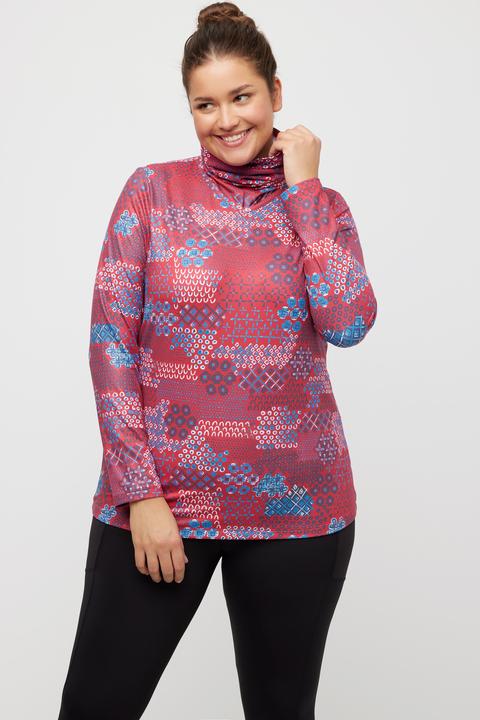 Actual product image Ulla Popken Graphic Print Recycled Polyester Quick Dry Stretch Top (46, 48)