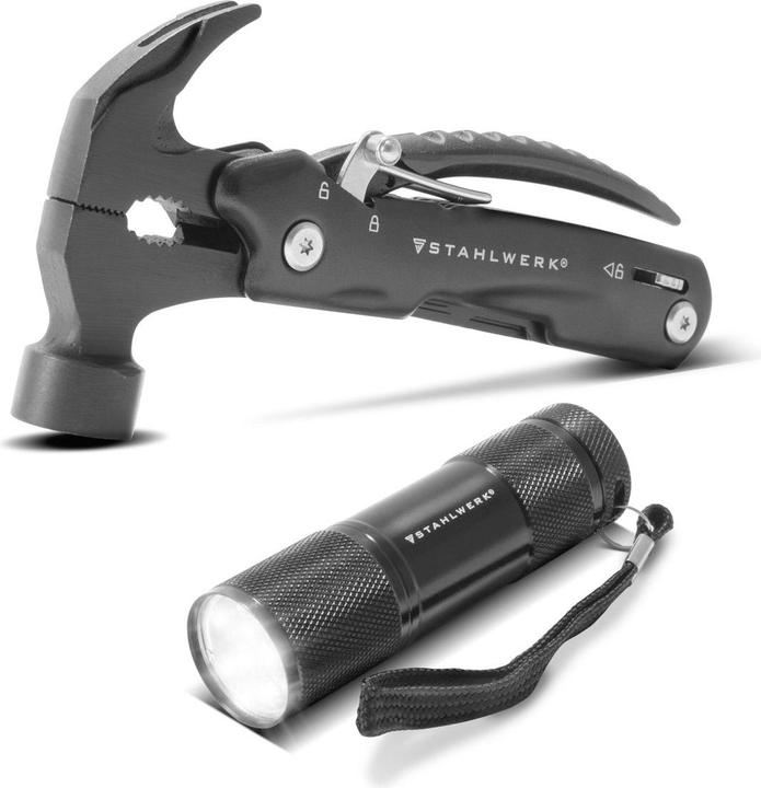 Actual product image Stahlwerk Multitool 12 Tools Pocket Knife Multifunction Tool Flashlight (12 Functions)