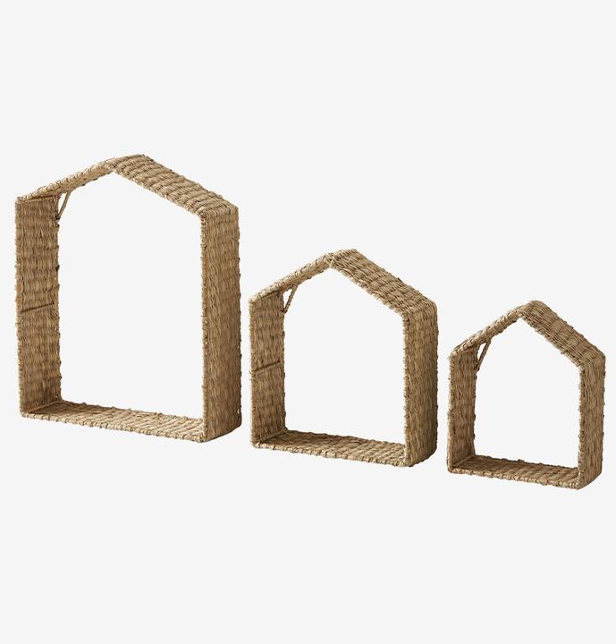 Actual product image Vertbaudet Set of 3 children's room decorative shelves HAUS seagrass