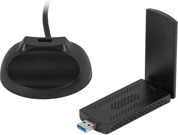 Actual product image Lanberg BEZPRZEWODOWA KARTA SIECIOWA WIFI NC-3000-WI USB 3.0 AX3000 TRI-BAND 2 WEWNĘTRZNE ANTENY (USB-C)