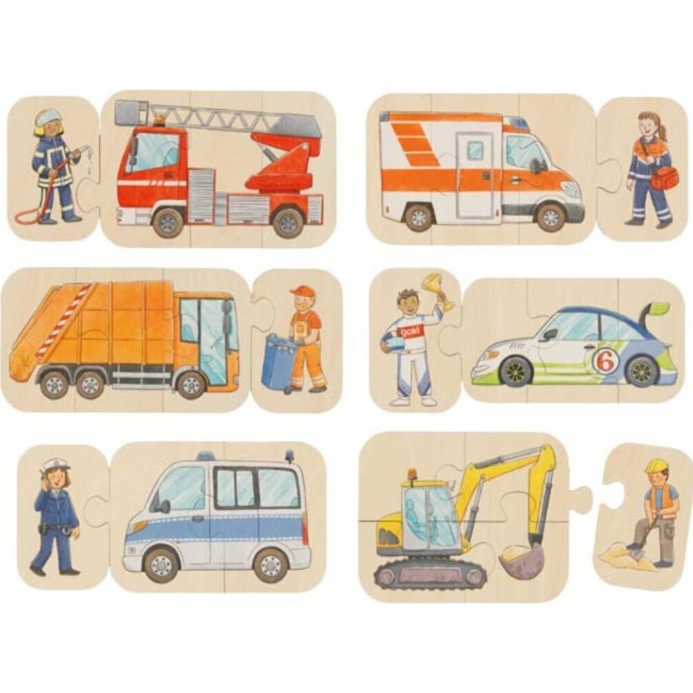 Thumbnail - Goki Puzzle Fahrzeuge (24 Teile)