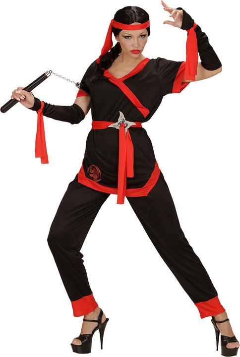 Actual product image Widmann NINJA GIRL (jacket, trousers, belt, fingerless gloves, cords, headband), XS (XS)
