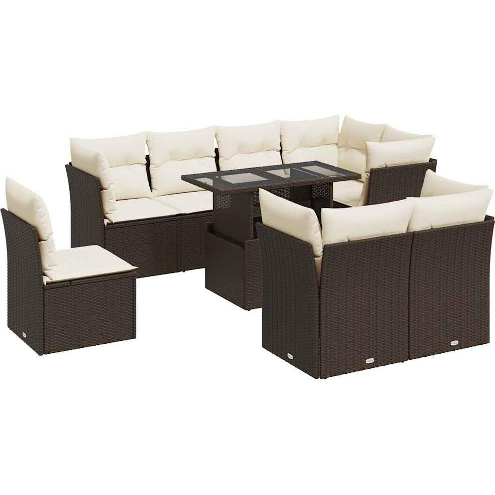VidaXL, Gartenlounge, 10-tlg. Garten-Lounge-Set mit Kissen
