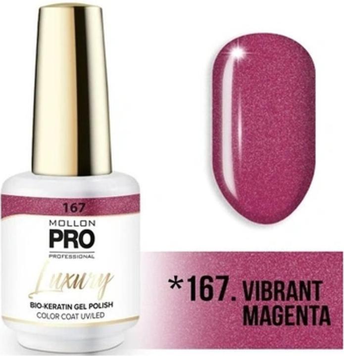 Produktbild Mollon Pro Mol Luxury 167 Vibrant Magenta - Semi-Permanent Nail Polish (Vibrant Magenta, Farblack)