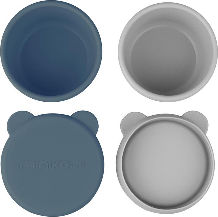 Tief blau, Puder Grau