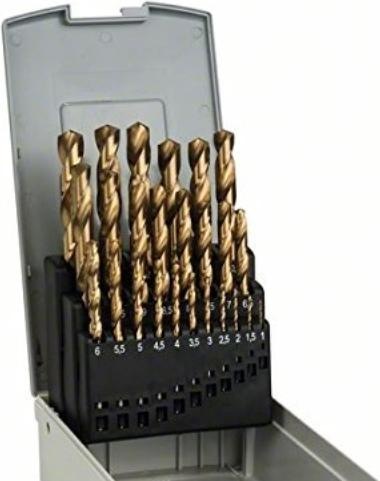 Produktbild Bosch Professional Zubehör Metallbohrer-Set HSS-TiN, ProBox, 25-teilig (1 mm, 1.5 mm, 2 mm, 2.5 mm, 3 mm, 3.5 mm, 4 mm, 4.5 mm, 5 mm, 5.5 mm, 6 mm, 6.5 mm, 7 mm, 7.5 mm, 8 mm, 8.5 mm, 9 mm, 9.5 mm, 10 mm, 10.5 mm, 11 mm, 11.5 mm, 12 mm, 12.5 mm, 13 mm)