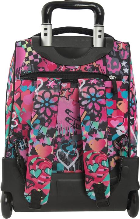 Actual product image Comix Sac à dos trolley scolaire avec éclairage LED, poignée ajustable et roues interchangeables